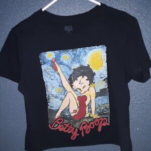 Betty boop starry night cropped tee size M🤑